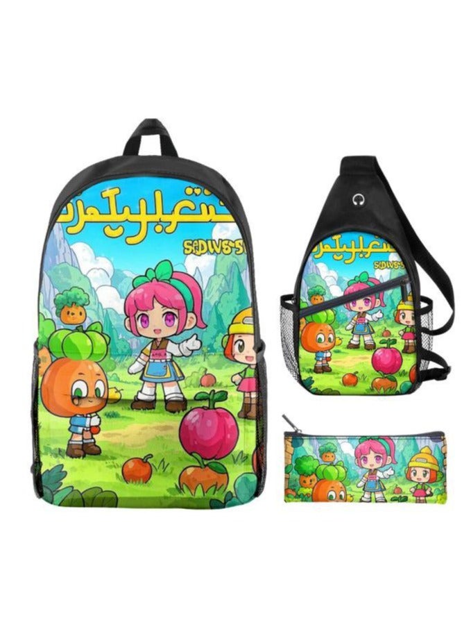 Universal cartoon new three-piece schoolbag - 454  - Image 1