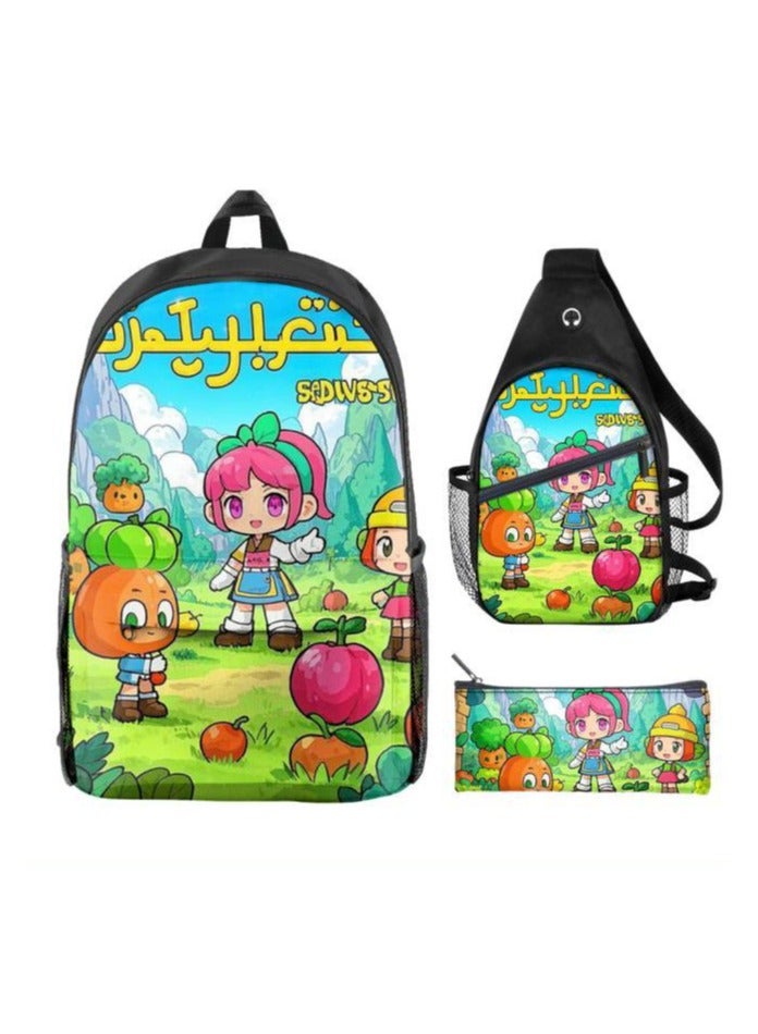 Universal cartoon new three-piece schoolbag - 454  - Image 2