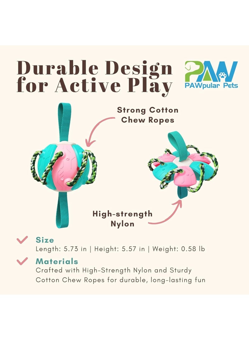 SYOSI Dog Flying Disc Ball, Interactive Frisbee and Soccer Toy for Dogs, Durable Chew Toy for Teeth Cleaning, Floating Design for Water Play and Outdoor Fetch Games, 22 cm - Image 3