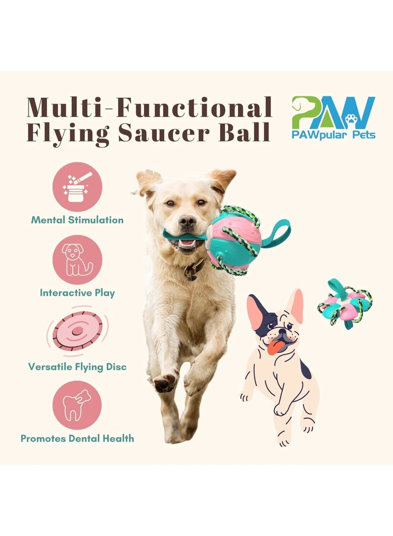SYOSI Dog Flying Disc Ball, Interactive Frisbee and Soccer Toy for Dogs, Durable Chew Toy for Teeth Cleaning, Floating Design for Water Play and Outdoor Fetch Games, 22 cm - Image 4