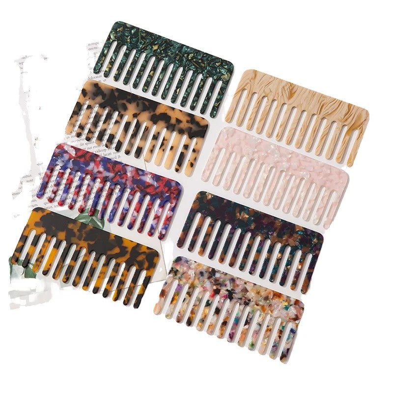 Y&D Ionic Acetate Wide Tooth Comb Set - Best-Selling Hairbrushes for Salon Use & Fashion Styling - Detangling & Cleaning Brush - Image 2