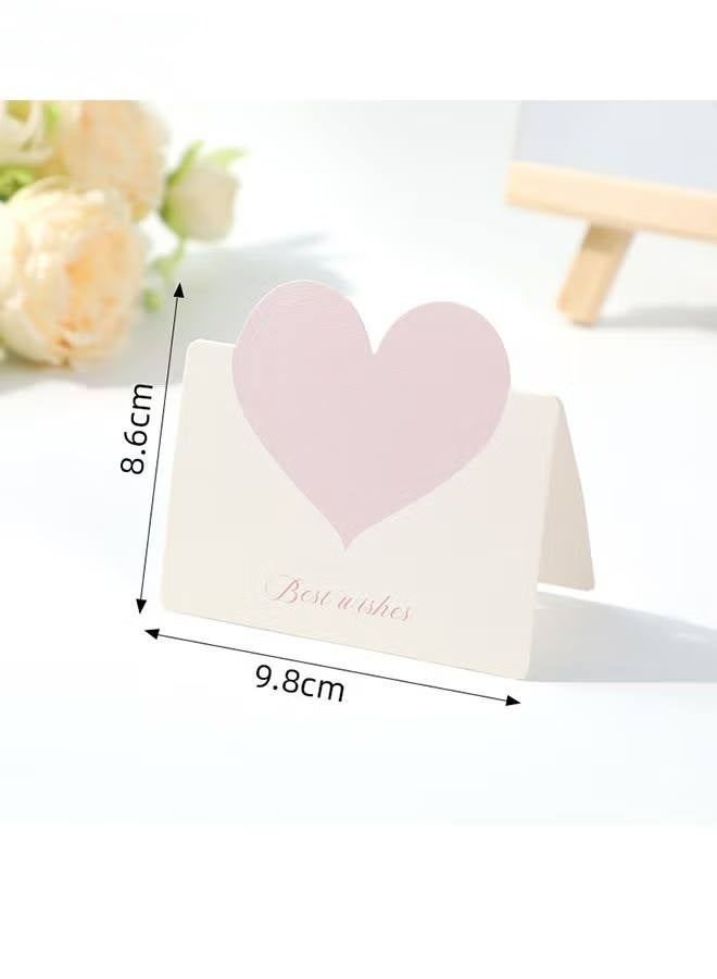 30 Pcs Foldable Love Heart Greeting Cards, Color Romantic Heart Blank Cards Note Card, Wedding Card Flower for all kinds of Greeting Card (6 colors) - Image 3
