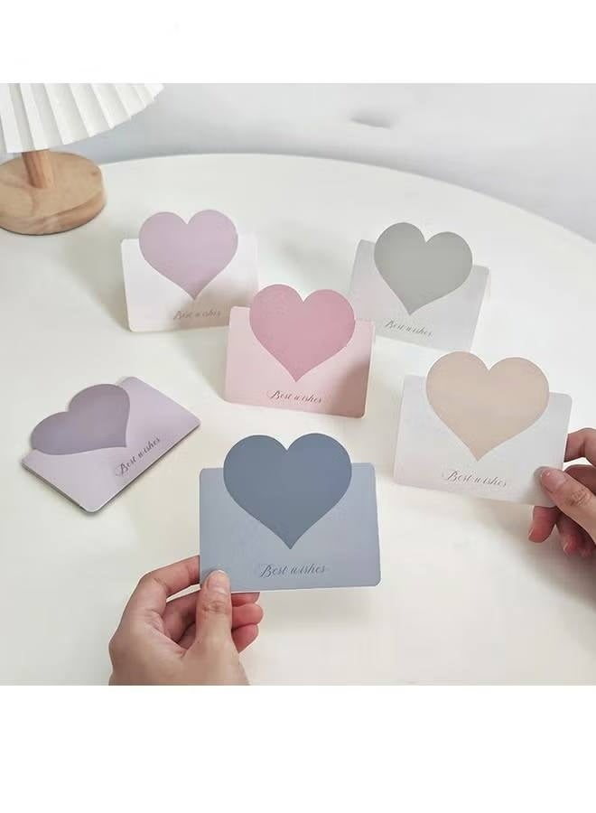 30 Pcs Foldable Love Heart Greeting Cards, Color Romantic Heart Blank Cards Note Card, Wedding Card Flower for all kinds of Greeting Card (6 colors) - Image 5