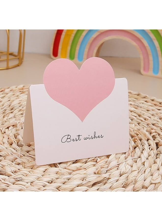30 Pcs Foldable Love Heart Greeting Cards, Color Romantic Heart Blank Cards Note Card, Wedding Card Flower for all kinds of Greeting Card (6 colors) - Image 2