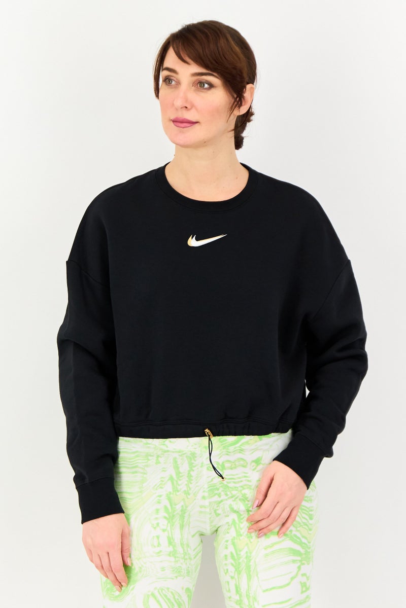 Nike سويت شيرت رياضي نسائي بأكمام طويلة مناسب في الهواء الطلق، أسود - Image 1