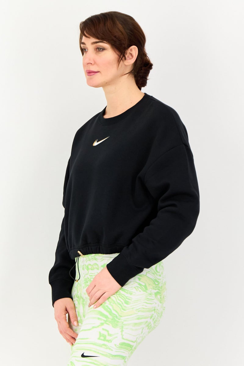 Nike سويت شيرت رياضي نسائي بأكمام طويلة مناسب في الهواء الطلق، أسود - Image 2