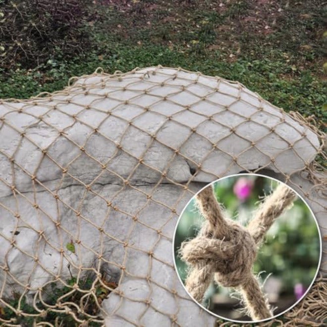 Natural Jute Safety Net for Kids & Pets, Balcony Anti-Fall Protection Netting, Multiple Sizes for Treehouse & Patio, Thickened Mesh, Durable 1M x 8M (3.3FT x 26.2FT) Jute Color - Image 1