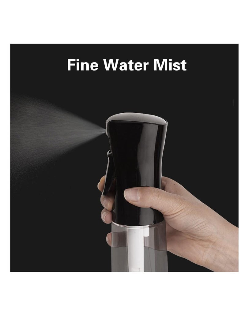 ECVV Spray Bottle Plastic Empty Hair Mist Sprayer Ultra Fine Water Mister for Hairstyling Cleaning Salons Plants Pet Care (300ml, Transparent Black) - Image 4