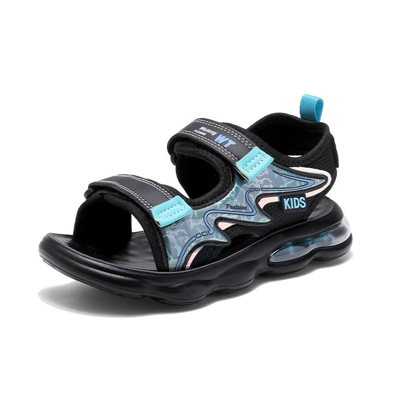 Children'S Sandals 2025 Summer Autumn Boys Beach Shoes Large Children'S Sports Sandals Boys Open Toe Air Cushion - Image 1
