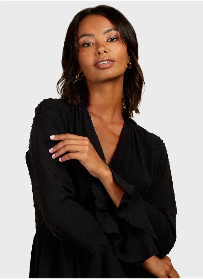 Little Mistress V - Neck Ruffle Dress