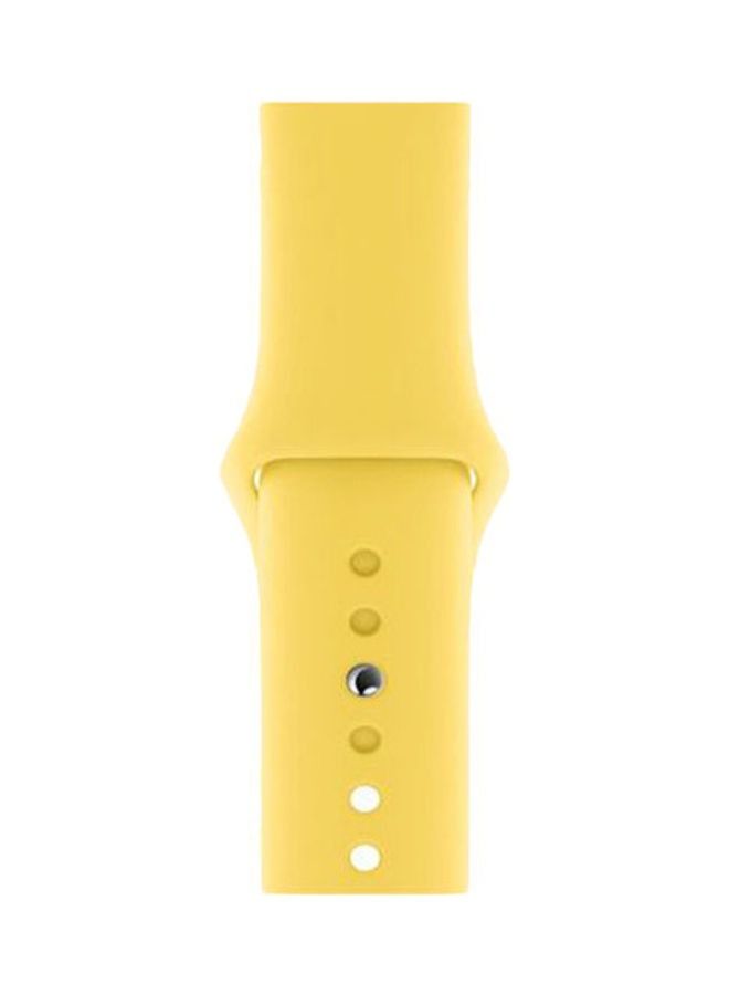 سوار بديل صلب لساعة Apple Watch Series 5/6/7 42/44/45 ملم أصفر - Image 2