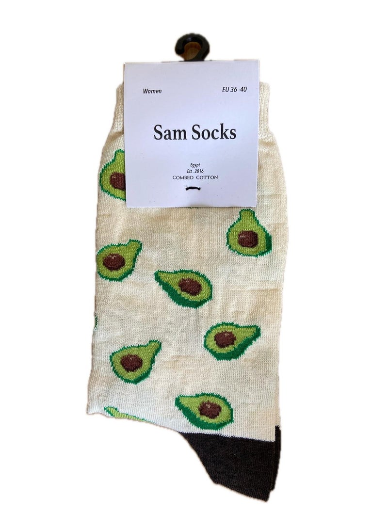 SAM SOCKS Women Set Of 3 Long Fruit Pattern 1 Sock Multi Color - Image 5