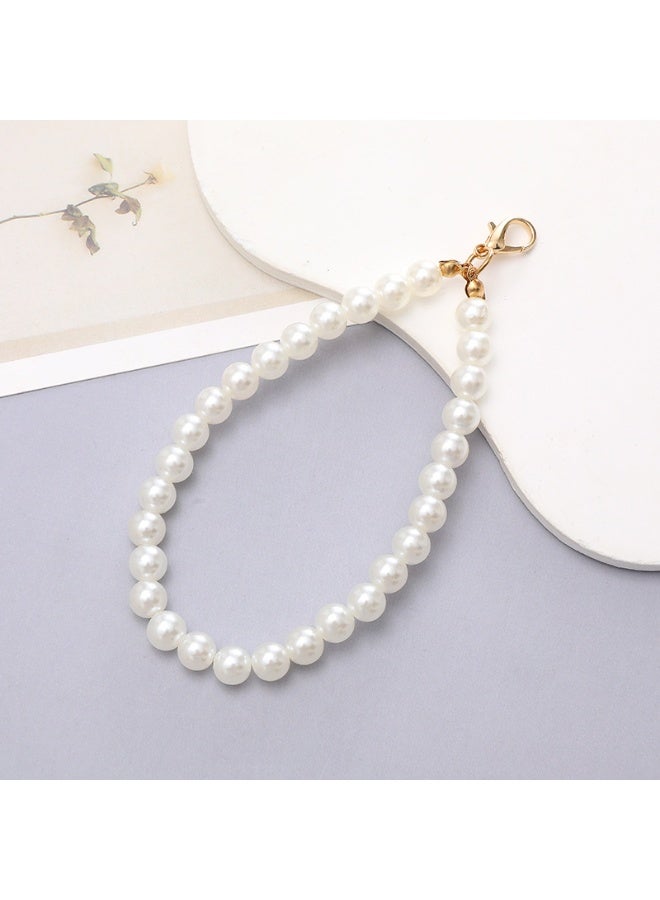 NIBEMINENT Phone Charm/ Chain Strap for Women Girls,K1398 Pearl Flowers Cell Phone Case Lanyard Wrist Strap