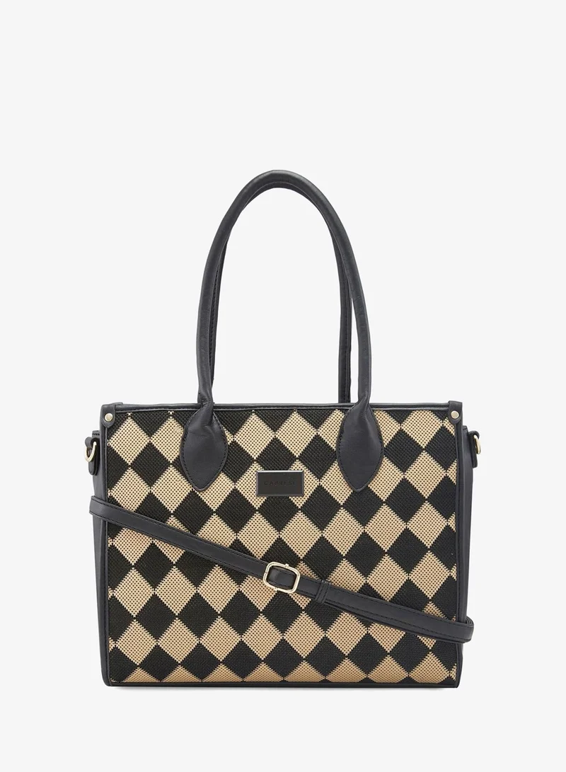 Caprese Black CAPRESE-CHECKER SATCHEL MEDIUM BLACK for Women | Best Price UAE