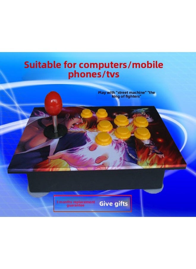 Arcade Rocker Fighting Game Rocker Handle Mobile Phone PC Computer Rocker Android Smart Home Game Rocker-Product Color:02 Face Light Version White Red Key Universal  - Image 1