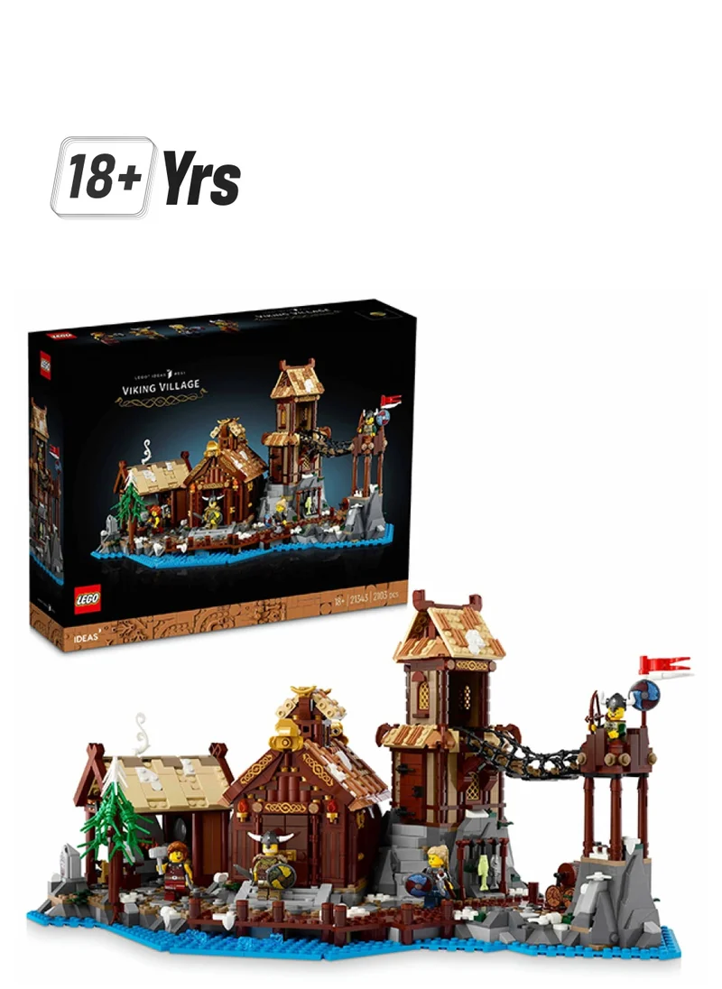 LEGO Ideas Viking Village 21343 Building Set For Adults; Gift Idea For History-Lovers; Buildable Display Model Featuring A Blacksmith’S Workplace, Chieftain’S Longhouse And A Watchtower (2,103 Pieces)