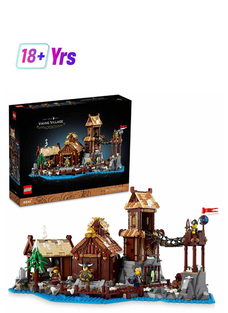 LEGO - Ideas Viking Village 21343 Building Set For Adults; Gift Idea For History-Lovers; Buildable Display Model Featuring A Blacksmith’S Workplace, Chieftain’S Longhouse And A Watchtower (2,103 Pieces) - Image 1