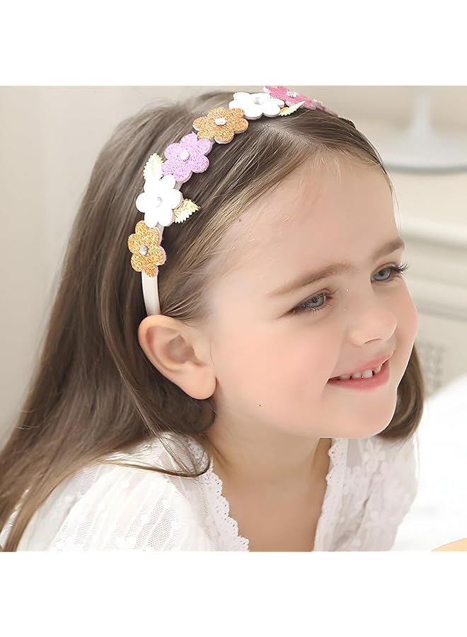 Excefore Glitter Headbands For Girls 3 Pack Silver Star Pink Headband Little Girls Hair Accessories Cute Toddler Headband Sparkly Hair Bands For Kids Children Teens Women - Image 2