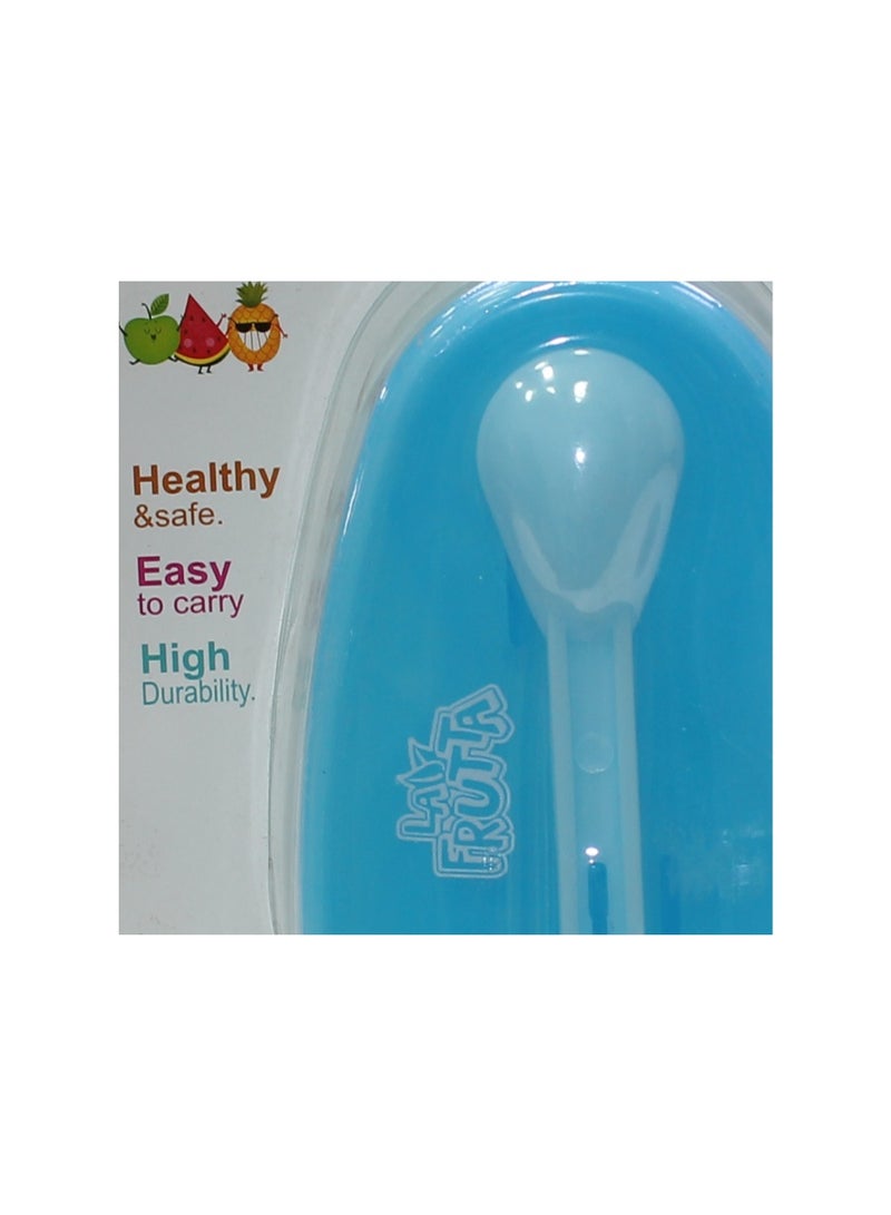 La Frutta Baby Plate and Spoon Set – Blue - Image 3