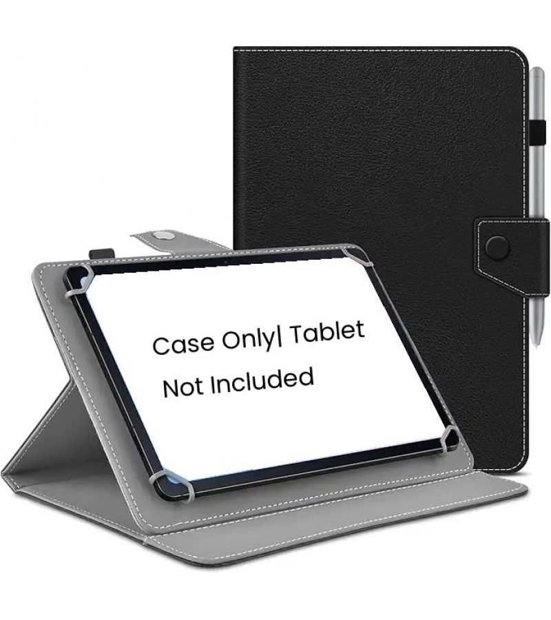 Black Tablet Case Split Mount Design 4 Fixing Rings Port Access Travel Friendly - Image 1