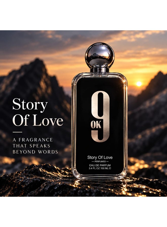 إنفلوانس جيرماني عطر 9 أو كيه ستوري أوف لوف أو دو بارفان للرجال والنساء، 100 مل، عبوة من قطعتين - Image 3