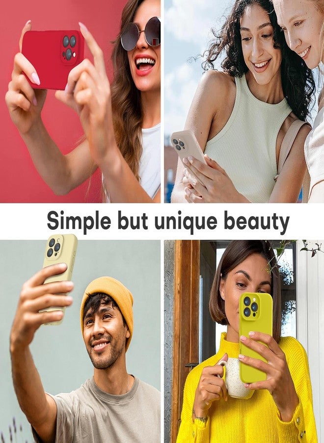 LOVE 3000 جراب LOVE 3000 مصمم خصيصًا لهاتف iPhone 15 Pro، مصنوع من السيليكون الفاخر مع بطانة ناعمة من الألياف الدقيقة المقاومة للخدش، جراب واقٍ مقاوم للصدمات مناسب للرجال والنساء والفتيات، مقاس 6.1 بوصة، لون أصفر كريمي - Image 2