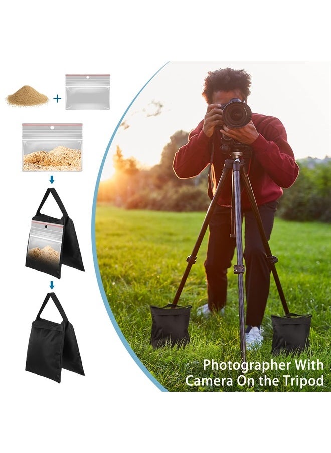 Nuogo 20 Pack Photography Sand Bags with 20 Pieces Hook Sturdy Heavy Duty Stage Weight Sandbag for Photography Photo Video Studio Boom Arm, Outdoor Patio Furniture 