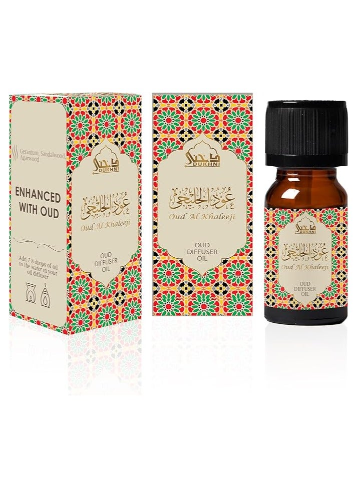 Dukhni Oud Al Khaleeji Diffuser Oil Blend | 3 x 10ml Arabic Oil for diffuser & humidifier | 100% Pure Halal Oils | Relax with home aromatherapy, for relaxation, massage & candle making - Image 1