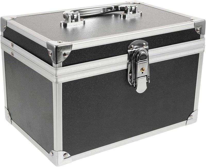 Portable Aluminum Alloy Tool Organizer Box with Handle, Small Waterproof Foot Care Toolbox 24x16x16cm for Beauty Salon Storage - Image 1
