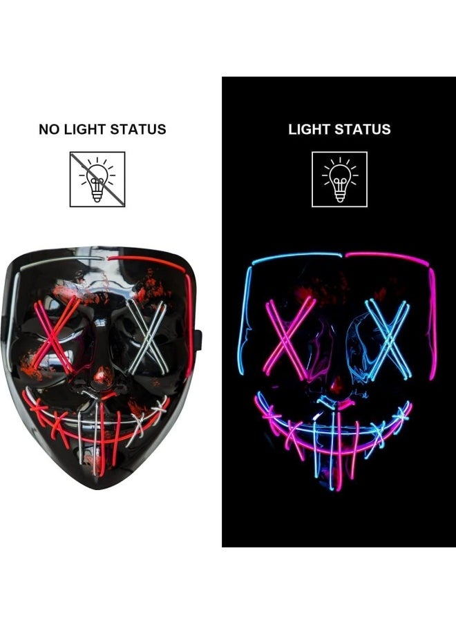 null - Led Mask with Gesture Sensing, LED Light Up Face Transforming Mask - Image 1