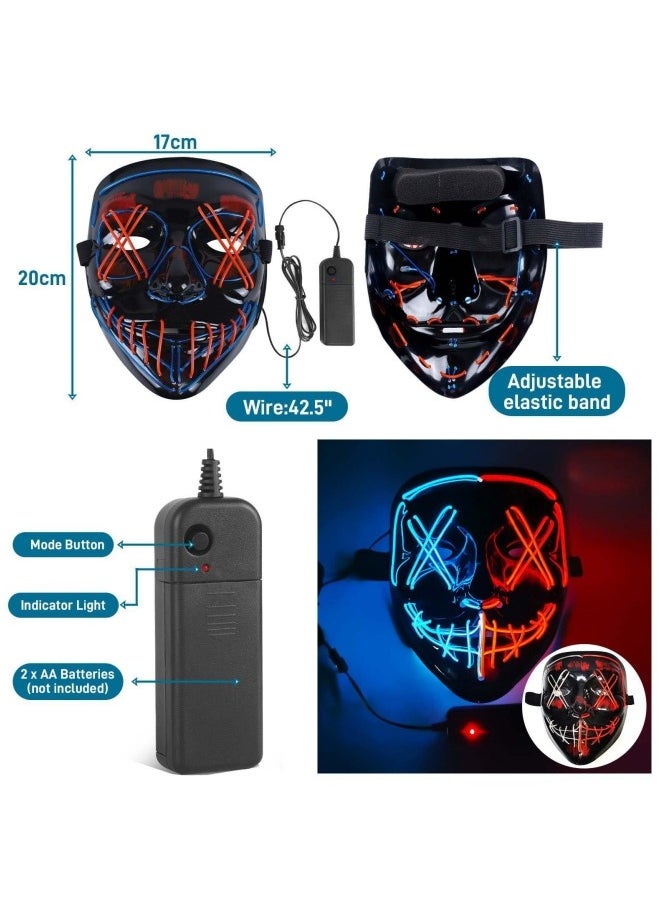 null - Led Mask with Gesture Sensing, LED Light Up Face Transforming Mask - Image 1