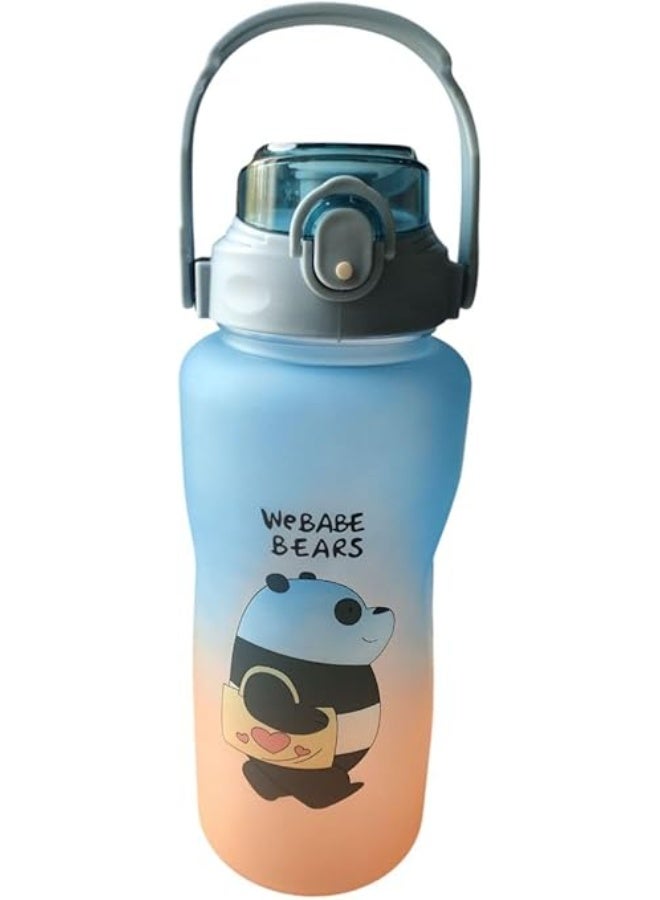 Spaceshoop Large BPA Free Motivational Sayings 2L Sports Water Bottle for Gym Cycling School Fitness Outdoor (Yellow) - Image 1