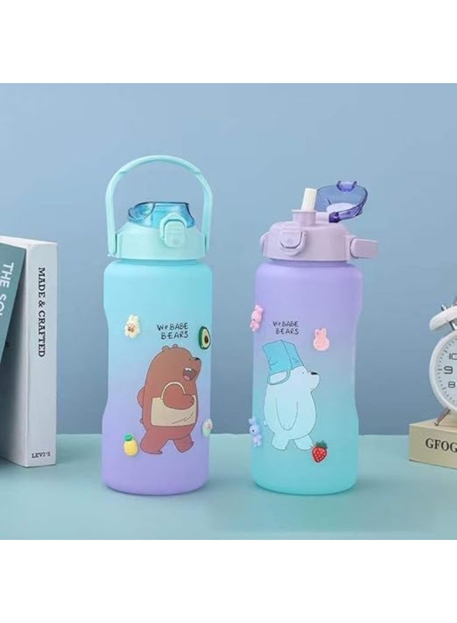 Spaceshoop Large BPA Free Motivational Sayings 2L Sports Water Bottle for Gym Cycling School Fitness Outdoor (Yellow) - Image 4