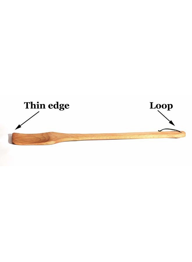 ECOSALL Large Wooden Spoon - 18-inch Heavy Duty Cajun Stir Paddle for Cooking in Big Pots & Wall Décor - Big Spoon For Brewing, Grill, Mixing, Stirring - Solid Natural Hard Wood Long Spatula. - Image 2