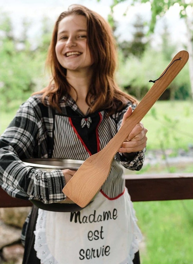 ECOSALL Large Wooden Spoon - 18-inch Heavy Duty Cajun Stir Paddle for Cooking in Big Pots & Wall Décor - Big Spoon For Brewing, Grill, Mixing, Stirring - Solid Natural Hard Wood Long Spatula. - Image 3
