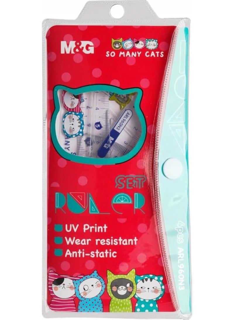 M&G MG Chenguang-Geometric set of 4 Flexible Measuring Tool Assorted Color - Image 1