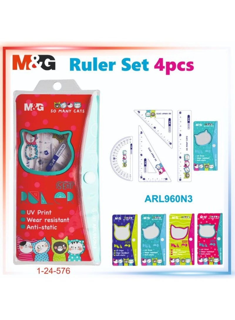 M&G MG Chenguang-Geometric set of 4 Flexible Measuring Tool Assorted Color - Image 2