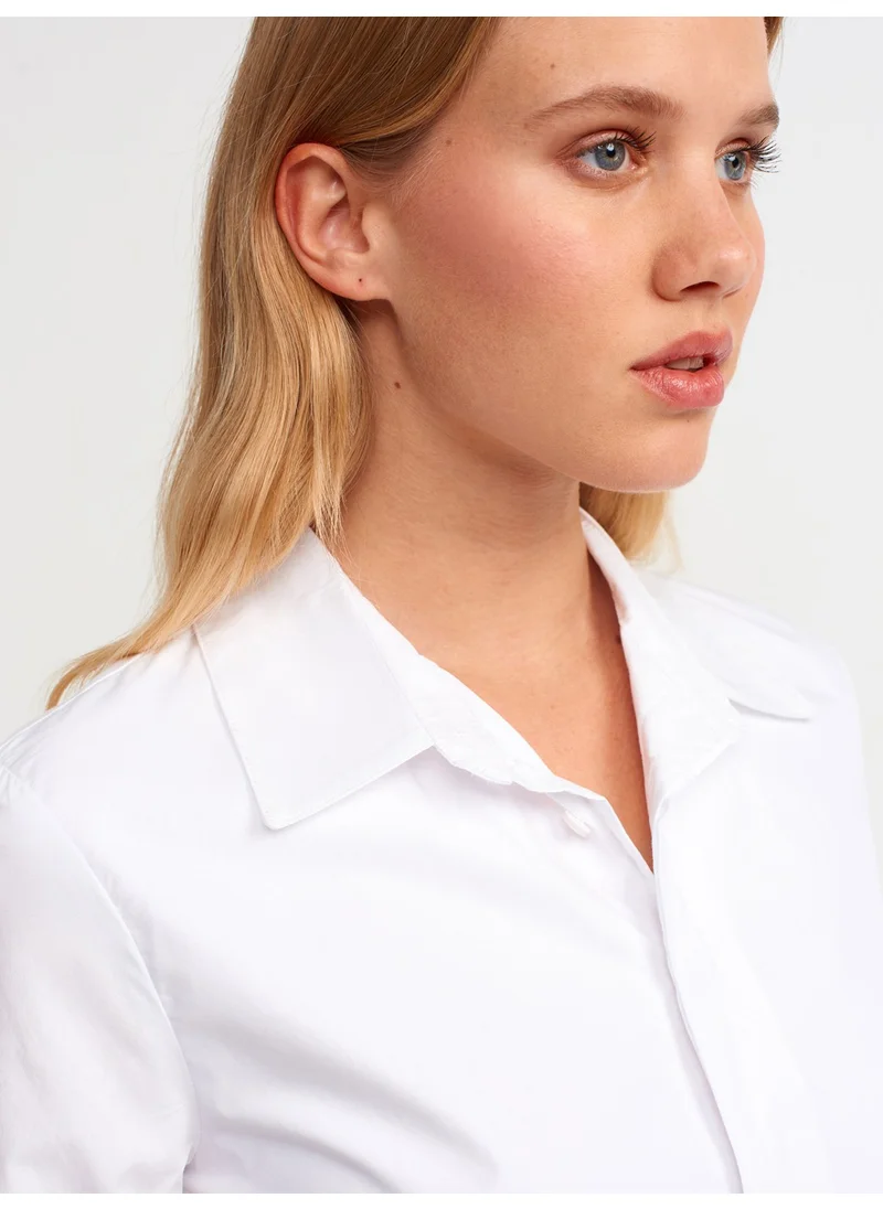 ديلفين 50181 Window Detailed Shirt-White
