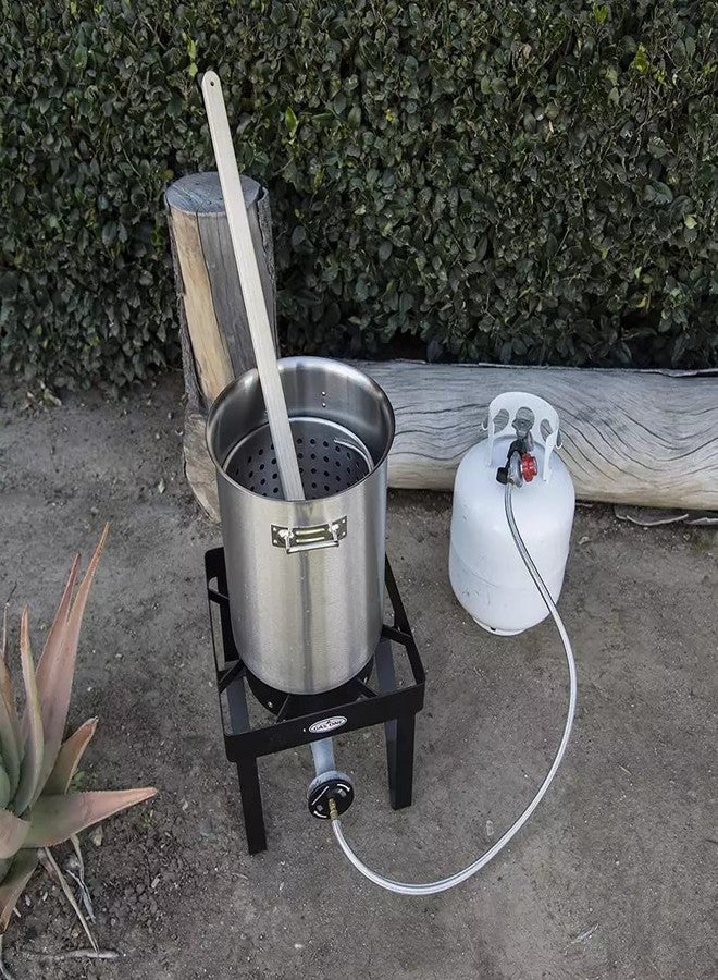 Ven-Trap Extra Long 24” Wooden Paddle + 24" Wood Spoon +16” Stainless Steel Strainer Skimmer, Stirring Utensils, Cooking, Mixing, Home Brewing Stock Pots Cajun Crawfish, Seafood and Crab Pot Boil Accessories - Image 5