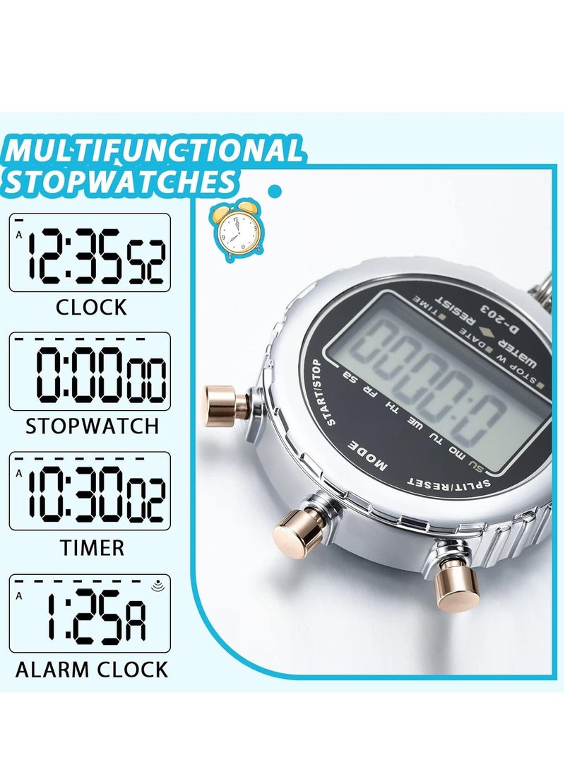 Generic - Digital Stopwatch, 2 PCS Metal Waterproof Stop Watch, Sports Stopwatch Timer 1/100th Second Handheld Chronograph with Large Display Shockproof Stopwatch for Coaches Swimming Training Competition - Image 1