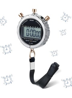Digital Stopwatch, 2 PCS Metal Waterproof Stop Watch, Sports Stopwatch Timer 1/100th Second Handheld Chronograph with Large Display Shockproof Stopwatch for Coaches Swimming Training Competition