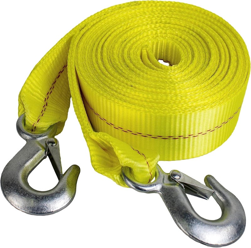 HFS (R) Heavy-Duty Tow Strap with Hooks | 10,000-Pound Capacity | Woven Polyester Webbing |HD Truck Recovery, ATV Towing, and Vehicle Rescue |Tow Rope for Versatile Applications 2 Inch X 30 Ft - Image 1