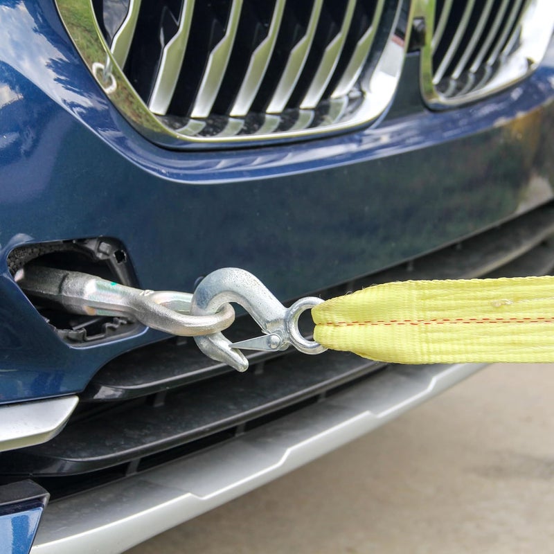 HFS (R) Heavy-Duty Tow Strap with Hooks | 10,000-Pound Capacity | Woven Polyester Webbing |HD Truck Recovery, ATV Towing, and Vehicle Rescue |Tow Rope for Versatile Applications 2 Inch X 30 Ft - Image 2