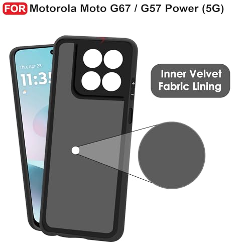 CEDO Back Cover for Case Cover for Motorola Moto G67 / G57 Power (5G) | Camera Bump Protection & Inner Velvet Fabric Lining | Ultra Slim Matte Soft Rubberised Case Cover (Blue) - Image 4
