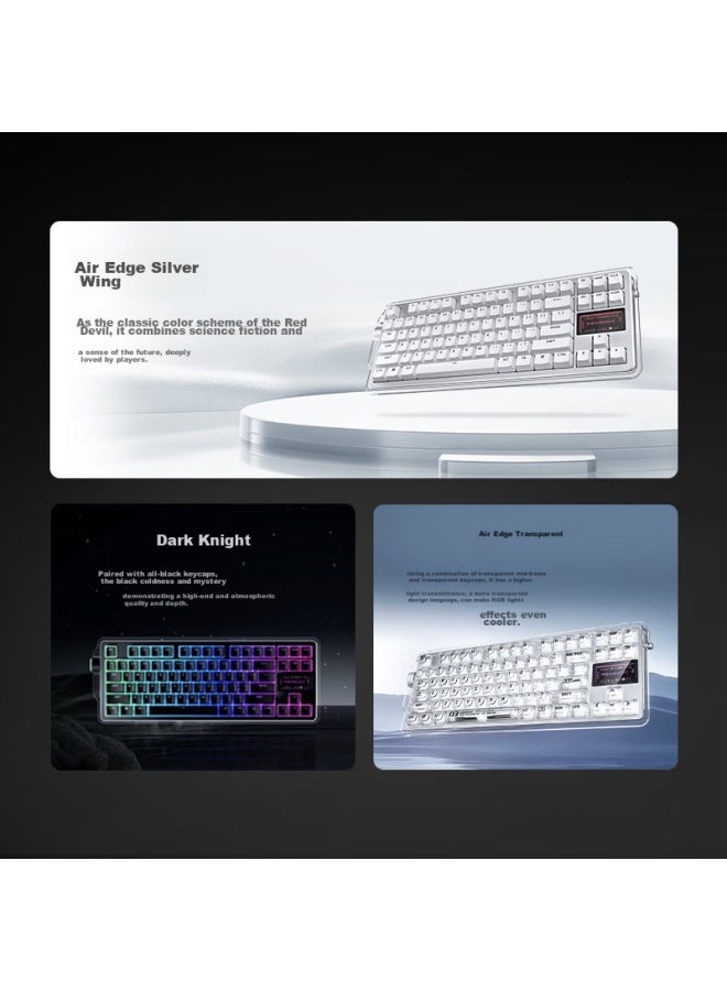 Nubia Red Devil Nubia Red Magic Ice Domain Mechanical Keyboard, Wired/Bluetooth/Wireless Tri-Mode Connection, 84 Keys, 8K Polling Rate, Gaming Keyboard, Speed Pro Switch, Hot-Swappable, Dark Knight - Image 3