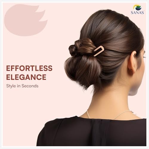 Sanas Hair Stick For Bun (2Pcs) Juda Pin French Hair Pin Bun Stick For Hair Juda Pins For Hair Bun French Pins Korean Hair Pin For Bun Korean Accessories For Women (2Pcs) (Grey & Rose Gold) - Image 2