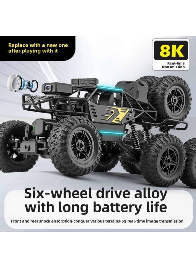 Generic Super Large Remote Control Car Drifting Four-wheel Drive Off-road Vehicle Climbing Big Foot High-speed Racing Children Boy Charging Toy Car-Color:8K HD Camera Reconnaissance Car/dual-mode Remote Control/extra Large [alloy Black]]-Proportion:Double-electric Hurricane For 90 Minutes + Screwdriver + Remote Control Battery + Charging Cable  - Image 3