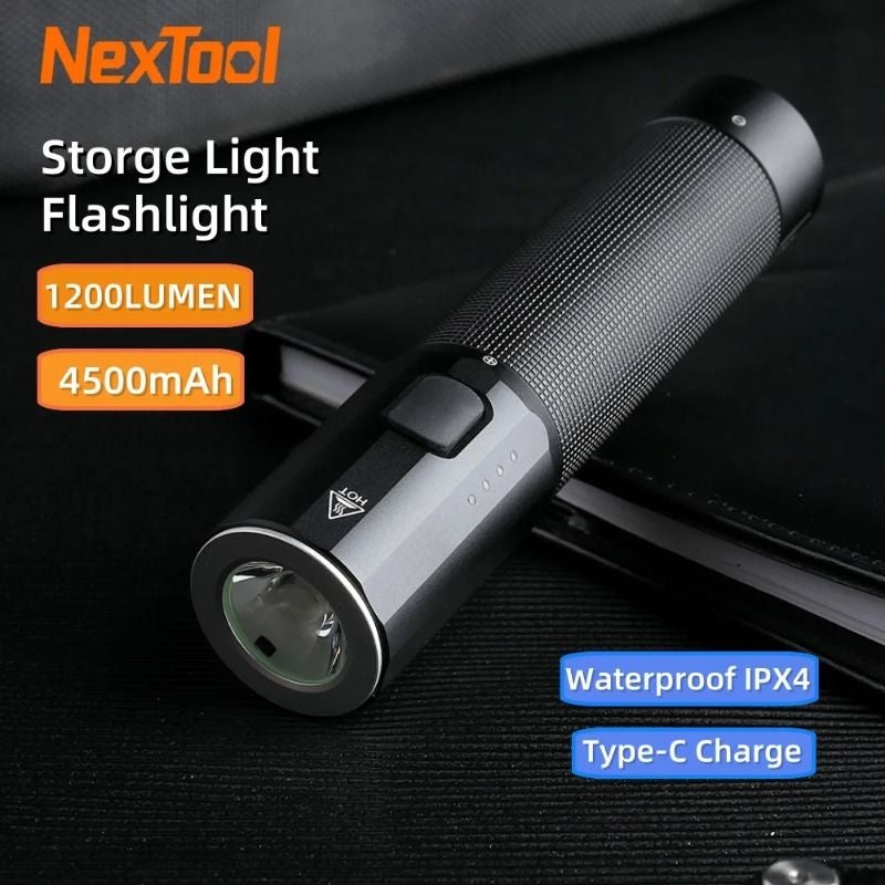 NexTool 1200lm Strong Flashlight, Waterproof Portable 4500mAh Camping Outdoor Torch - Image 2
