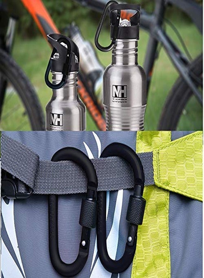 Vonpri SHOWAY 8PCS Locking Carabiner Clip, Caribeaner Clips Black D Ring Spring Snap Key Chain Hook 3" Screw Gate Hook Travel Aluminum Carabiners - Image 5