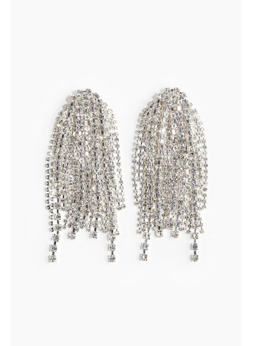 اتش اند ام Rhinestone-Chain Earrings